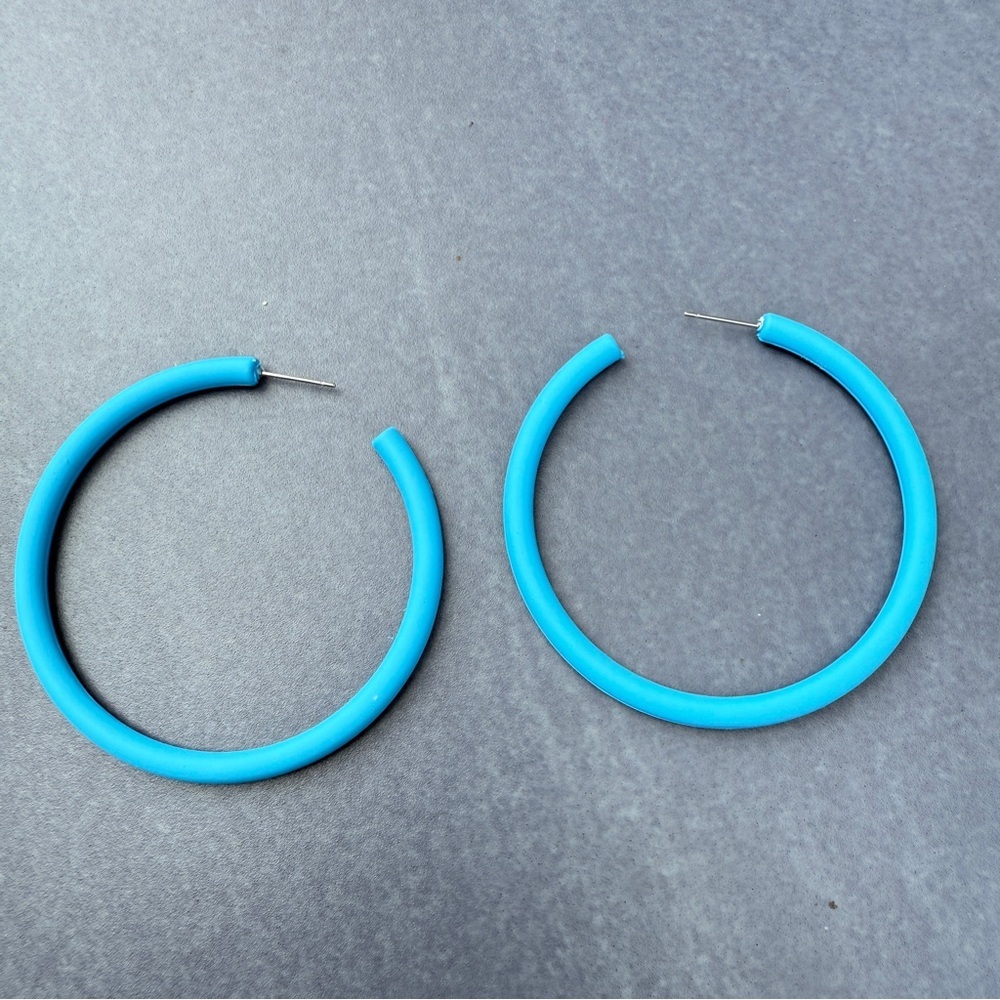 Blue Hoop Earrings